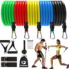 Resistance Bands Set for Exercise, Stretching and Workout Toning Tube Kit with Foam Handles, Door Anchor, Ankle Strap and Carry Bag for Men, Women