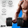 FitBox Sports Intruder 20 Kg Adjustable PVC Dumbbells Weights With Dumbbells Rods For Home Gym & Strength Training, 10 Kg X 2 (Black) - Image 6