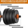 FitBox Sports Intruder 20 Kg Adjustable PVC Dumbbells Weights With Dumbbells Rods For Home Gym & Strength Training, 10 Kg X 2 (Black) - Image 7